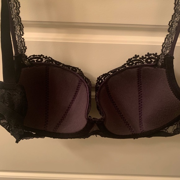 Felina bra - Demi cup in dark gray and black lace - Picture 4 of 8